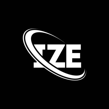 IZE logosu. IZE harfi. IZE harf logosu tasarımı. Daireye ve büyük harfli monogram logosuna bağlı ilk IZE logosu. Teknoloji, iş ve emlak markası için IZE tipografisi.