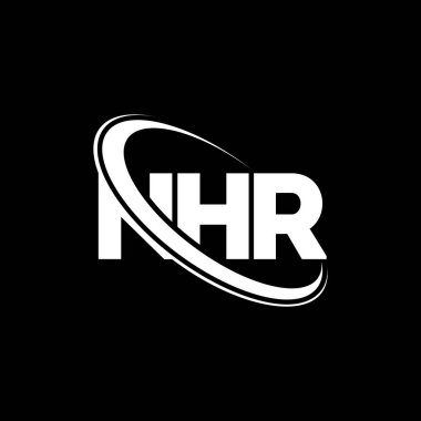 NHR logosu. NHR mektubu. NHR harf logosu tasarımı. Çember ve büyük harfli monogram logosuna bağlı baş harfler NHR logosu. Teknoloji, iş ve emlak markası için NHR tipografisi.