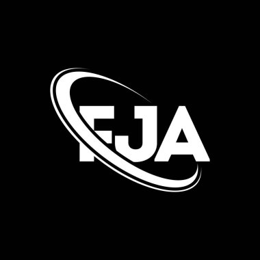 FJA logosu. FJA mektubu. FJA mektup logosu tasarımı. Çember ve büyük harfli monogram logosuna bağlı baş harfler FJA logosu. Teknoloji, iş ve emlak markası için FJA tipografisi.