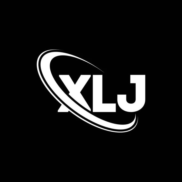 Xlj Logosu Xlj Mektubu Xlj Harf Logosu Tasarımı Çember Büyük — Stok Vektör