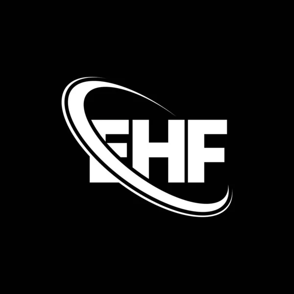 Ehf标志 Ehf的信Ehf字母标识设计 首字母Ehf标志与圆圈和大写字母标志连在一起 Ehf技术 商业和房地产品牌排版 — 图库矢量图片