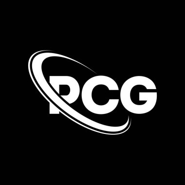 PCG logosu. PCG harfi. PCG harf logosu tasarımı. Çember ve büyük harfli monogram logosuna bağlı PCG logosu. Teknoloji, iş ve emlak markası için PCG tipografisi.
