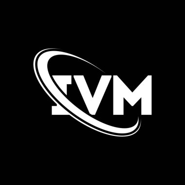 IVM logosu. IVM mektubu. IVM harf logosu tasarımı. Daireye ve büyük harfli monogram logosuna bağlı ilk IVM logosu. Teknoloji, iş ve emlak markası için IVM tipografisi.