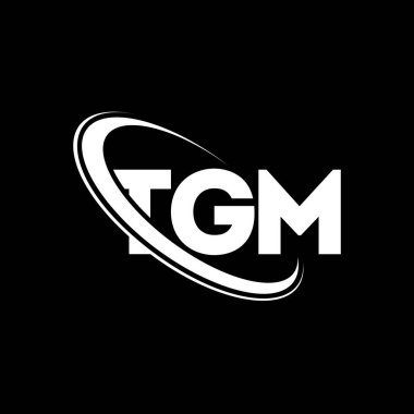 TGM logosu. TGM mektubu. TGM harf logosu tasarımı. Çember ve büyük harfli monogram logosuna bağlı baş harfler TGM logosu. Teknoloji, iş ve emlak markası için TGM tipografisi.