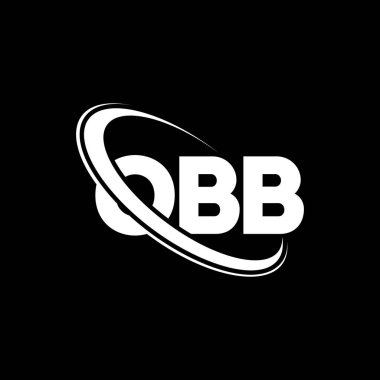 OBB logosu. OBB mektubu. OBB harfli logo tasarımı. Çember ve büyük harfli monogram logosuyla birleştirilmiş OBB logosu. Teknoloji, iş ve emlak markası için OBB tipografisi.