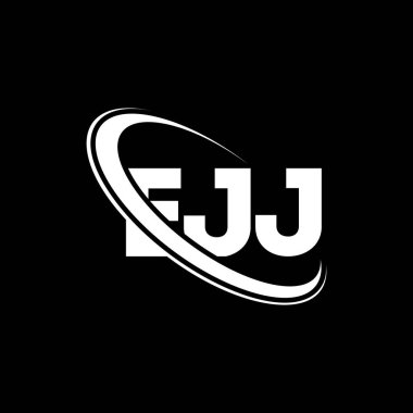 EJJ logosu. EJJ mektubu. EJJ mektup logosu tasarımı. Çember ve büyük harfli monogram logosuna bağlı baş harfler EJJ logosu. Teknoloji, iş ve emlak markası için EJJ tipografisi.