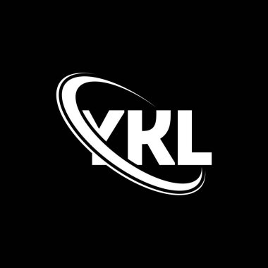 YKL logosu. YKL mektubu. YKL harf logosu tasarımı. Çember ve büyük harfli monogram logosuyla birleştirilmiş YKL logosu. Teknoloji, iş ve emlak markası için YKL tipografisi.