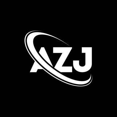 AZJ logo. AZJ letter. AZJ letter logo design. Initials AZJ logo linked with circle and uppercase monogram logo. AZJ typography for technology, business and real estate brand.