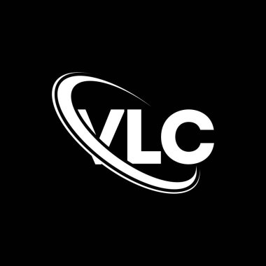VLC logosu. VLC mektubu. VLC harf logosu tasarımı. Çember ve büyük harfli monogram logosuna bağlı VLC logosu. Teknoloji, iş ve emlak markası için VLC tipografisi.