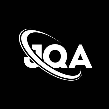 JQA logosu. JQA mektubu. JQA harf logosu tasarımı. Çember ve büyük harfli monogram logosuyla JQA logosunun baş harfleri. Teknoloji, iş ve emlak markası için JQA tipografisi.