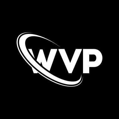 WVP logosu. WVP mektubu. WVP mektup logosu tasarımı. Çember ve büyük harfli monogram logosuna bağlı WVP logosu. Teknoloji, iş ve emlak markası için WVP tipografisi.