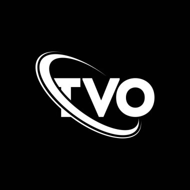TVO logosu. TVO mektubu. TVO harf logosu tasarımı. Çember ve büyük harfli monogram logosuna bağlı TVO logosu. Teknoloji, iş ve emlak markası için TVO tipografisi.