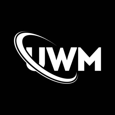 UWM logosu. UWM mektubu. UWM mektup logosu tasarımı. Çember ve büyük harfli monogram logosuna bağlı baş harfler UWM logosu. Teknoloji, iş ve emlak markası için UWM tipografisi.