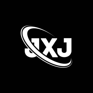 JXJ logosu. JXJ mektubu. JXJ harf logosu tasarımı. Çember ve büyük harfli monogram logosuna bağlı baş harfler JXJ logosu. Teknoloji, iş ve emlak markası için JXJ tipografisi.