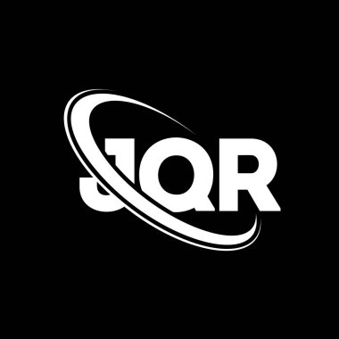 JQR logosu. JQR mektubu. JQR harf logosu tasarımı. Çember ve büyük harfli monogram logosuna bağlı baş harfler JQR logosu. Teknoloji, iş ve emlak markası için JQR tipografisi.