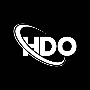 HDO logosu. HDO mektubu. HDO harfi logo tasarımı. Çember ve büyük harfli monogram logosuna bağlı HDO logosu. Teknoloji, iş ve emlak markası için HDO tipografisi.