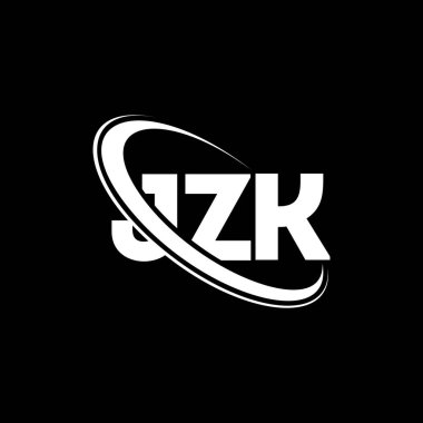 JZK logosu. JZK mektubu. JZK mektup logosu tasarımı. Çember ve büyük harfli monogram logosuyla birleştirilmiş JZK logosu. Teknoloji, iş ve emlak markası için JZK tipografisi.