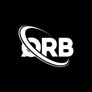 QRB logosu. QRB harfi. QRB harfi logo tasarımı. Çember ve büyük harfli monogram logosuna bağlı QRB logosu. Teknoloji, iş ve emlak markası için QRB tipografisi.