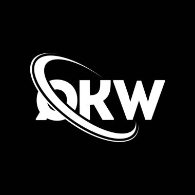 QKW logosu. QKW mektubu. QKW harf logo tasarımı. Çember ve büyük harfli monogram logosuna bağlı QKW logosu. Teknoloji, iş ve emlak markası için QKW tipografisi.