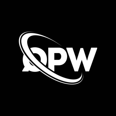 QPW logosu. QPW harfi. QPW harf logosu tasarımı. Çember ve büyük harfli monogram logosuyla birleştirilmiş QPW logosu. Teknoloji, iş ve emlak markası için QPW tipografisi.
