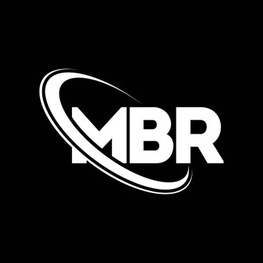 MBR logosu. MBR mektubu. MBR harfi logo tasarımı. Çember ve büyük harfli monogram logosuna bağlı MBR logosu. Teknoloji, iş ve emlak markası için MBR tipografisi.