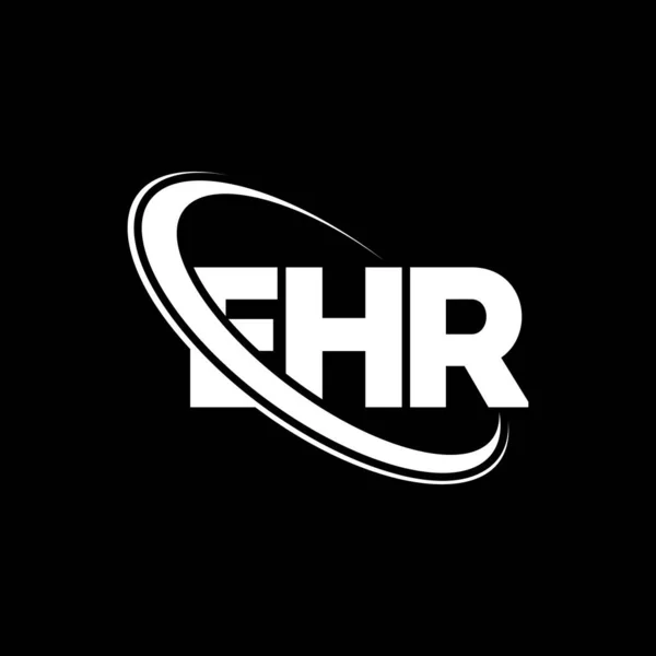 Ehrのロゴ Ehrの手紙 Ehrレターロゴデザイン 初期Ehrロゴはサークルロゴと大文字のモノグラムロゴにリンクされています テクノロジー ビジネス 不動産ブランドのためのEhrタイポグラフィ — ストックベクタ