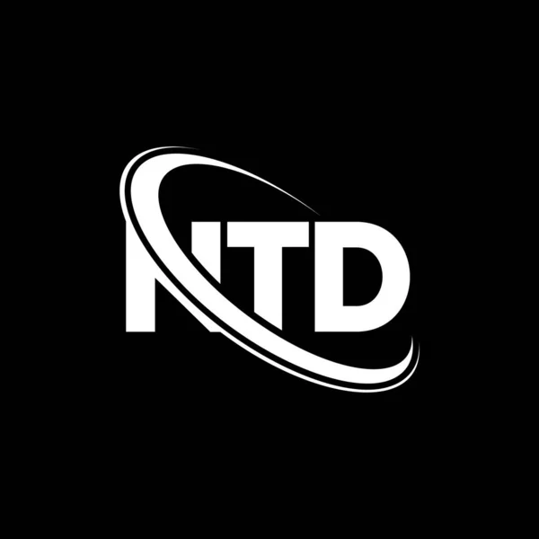 Ntd Logosu Ntd Mektubu Ntd Harf Logosu Tasarımı Çember Büyük — Stok Vektör