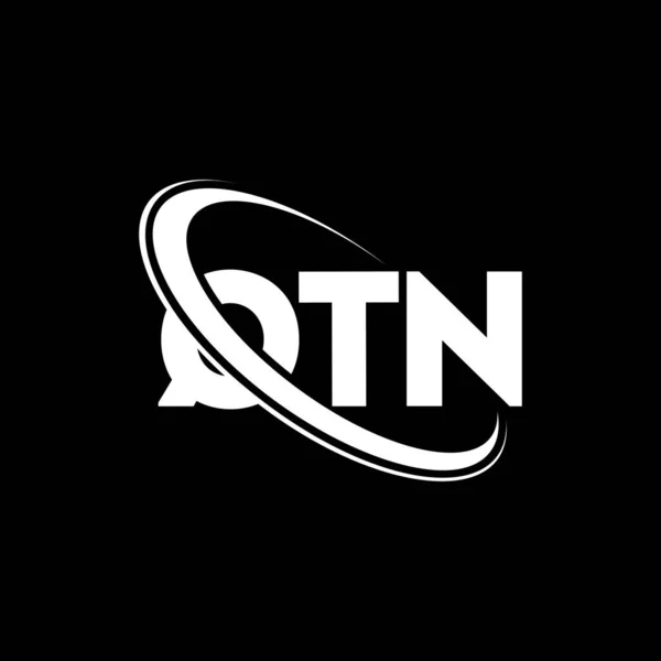 Qtn Logosu Qtn Harfi Qtn Harf Logo Tasarımı Çember Büyük — Stok Vektör