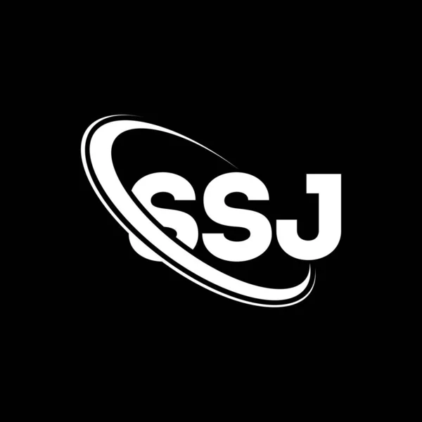 Ssj Logosu Ssj Mektubu Ssj Mektup Logosu Tasarımı Çember Büyük — Stok Vektör
