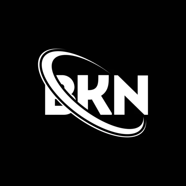 Bkn Logosu Bkn Mektubu Bkn Harf Logosu Tasarımı Çember Büyük — Stok Vektör