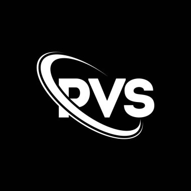 PVS logosu. PVS harfi. PVS harf logosu tasarımı. Çember ve büyük harfli monogram logosuna bağlı PVS logosu. Teknoloji, iş ve emlak markası için PVS tipografisi.