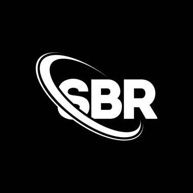 SBR logosu. SBR mektubu. SBR harf logosu tasarımı. Çember ve büyük harfli monogram logosuna bağlı SBR logosu. Teknoloji, iş ve emlak markası için SBR tipografisi.