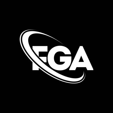 FGA logosu. FGA mektubu. FGA mektup logosu tasarımı. Çember ve büyük harfli monogram logosuna bağlı baş harfler FGA logosu. Teknoloji, iş ve emlak markası için FGA tipografisi.