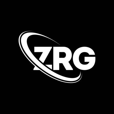 ZRG logosu. ZRG harfi. ZRG harf logosu tasarımı. Çember ve büyük harfli monogram logosuna bağlı baş harfler ZRG logosu. Teknoloji, iş ve emlak markası için ZRG tipografisi.