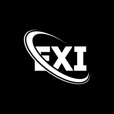 EXI logosu. EXI mektubu. EXI harf logosu tasarımı. Çember ve büyük harfli monogram logosuyla birleştirilmiş EXI logosu. Teknoloji, iş ve emlak markası için EXI tipografisi.