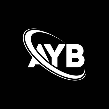 AYB logo. AYB letter. AYB letter logo design. Initials AYB logo linked with circle and uppercase monogram logo. AYB typography for technology, business and real estate brand.