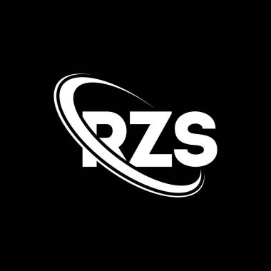 RZS logosu. RZS harfi. RZS harfli logo tasarımı. Çember ve büyük harfli monogram logosuna bağlı RZS logosu. Teknoloji, iş ve emlak markası için RZS tipografisi.