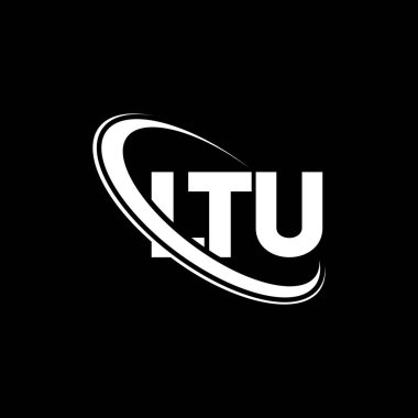 LTU logosu. LTU mektubu. LTU mektup logosu tasarımı. Çember ve büyük harfli monogram logosuna bağlı ilk LTU logosu. Teknoloji, iş ve emlak markası için LTU tipografisi.