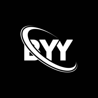 Güle güle logosu. Güle güle mektubu. Güle güle harf logosu tasarımı. Çember ve büyük harfli monogram logosuna bağlı baş harfler. Teknoloji, iş ve emlak markası için BYY tipografisi.