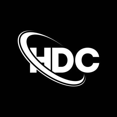 HDC logosu. HDC mektubu. HDC mektup logosu tasarımı. Çember ve büyük harfli monogram logosuna bağlı HDC logosu. Teknoloji, iş ve emlak markası için HDC tipografisi.