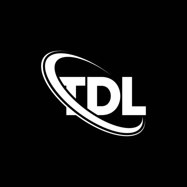 Tdl Logosu Tdl Mektubu Tdl Harf Logosu Tasarımı Çember Büyük — Stok Vektör