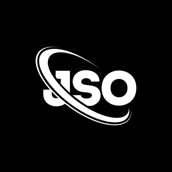 Jso Logosu Jso Mektubu Jso Mektup Logosu Tasarımı Çember Büyük — Stok Vektör