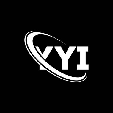 YYI logosu. YYI mektubu. YYI harf logosu tasarımı. Çember ve büyük harfli monogram logosuyla birleştirilmiş YYI logosu. Teknoloji, iş ve emlak markası için YYI tipografisi.
