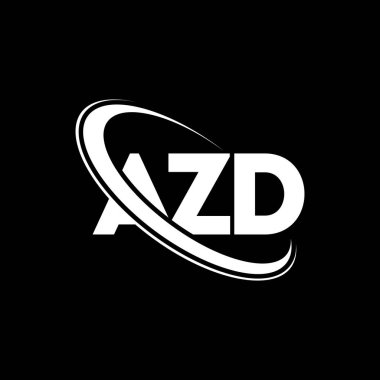 AZD logo. AZD letter. AZD letter logo design. Initials AZD logo linked with circle and uppercase monogram logo. AZD typography for technology, business and real estate brand.