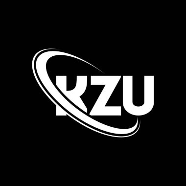 KZU logosu. KZU mektubu. KZU harf logosu tasarımı. Çember ve büyük harfli monogram logosuna bağlı KZU logosu. Teknoloji, iş ve emlak markası için KZU tipografisi.