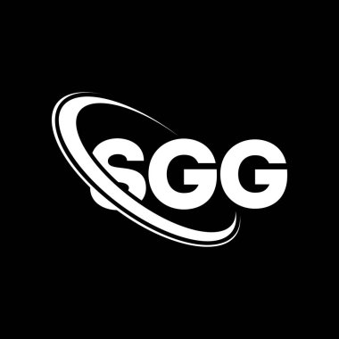 SGG logosu. SGG mektubu. SGG harf logosu tasarımı. Çember ve büyük harfli monogram logosuna bağlı baş harfler SGG logosu. Teknoloji, iş ve emlak markası için SGG tipografisi.