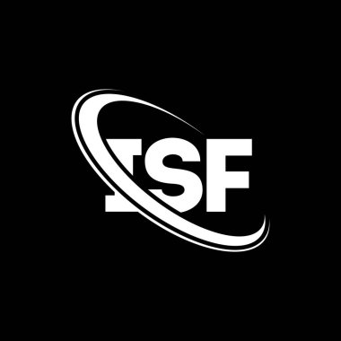 ISF logosu. ISF mektubu. ISF mektup logosu tasarımı. Çember ve büyük harfli monogram logosuyla ISF logosunun baş harfleri. Teknoloji, iş ve emlak markası için ISF tipografisi.