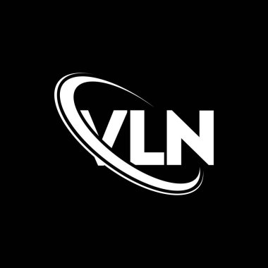VLN logosu. VLN mektubu. VLN harf logosu tasarımı. Çember ve büyük harfli monogram logosuna bağlı baş harfler VLN logosu. Teknoloji, iş ve emlak markası için VLN tipografisi.