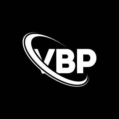 VBP logosu. VBP mektubu. VBP mektup logosu tasarımı. Çember ve büyük harfli monogram logosuna bağlı baş harfler VBP logosu. Teknoloji, iş ve emlak markası için VBP tipografisi.