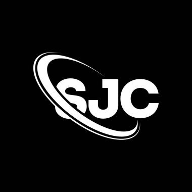SJC logosu. SJC mektubu. SJC harf logosu tasarımı. Çember ve büyük harfli monogram logosuna bağlı baş harfler SJC logosu. Teknoloji, iş ve emlak markası için SJC tipografisi.